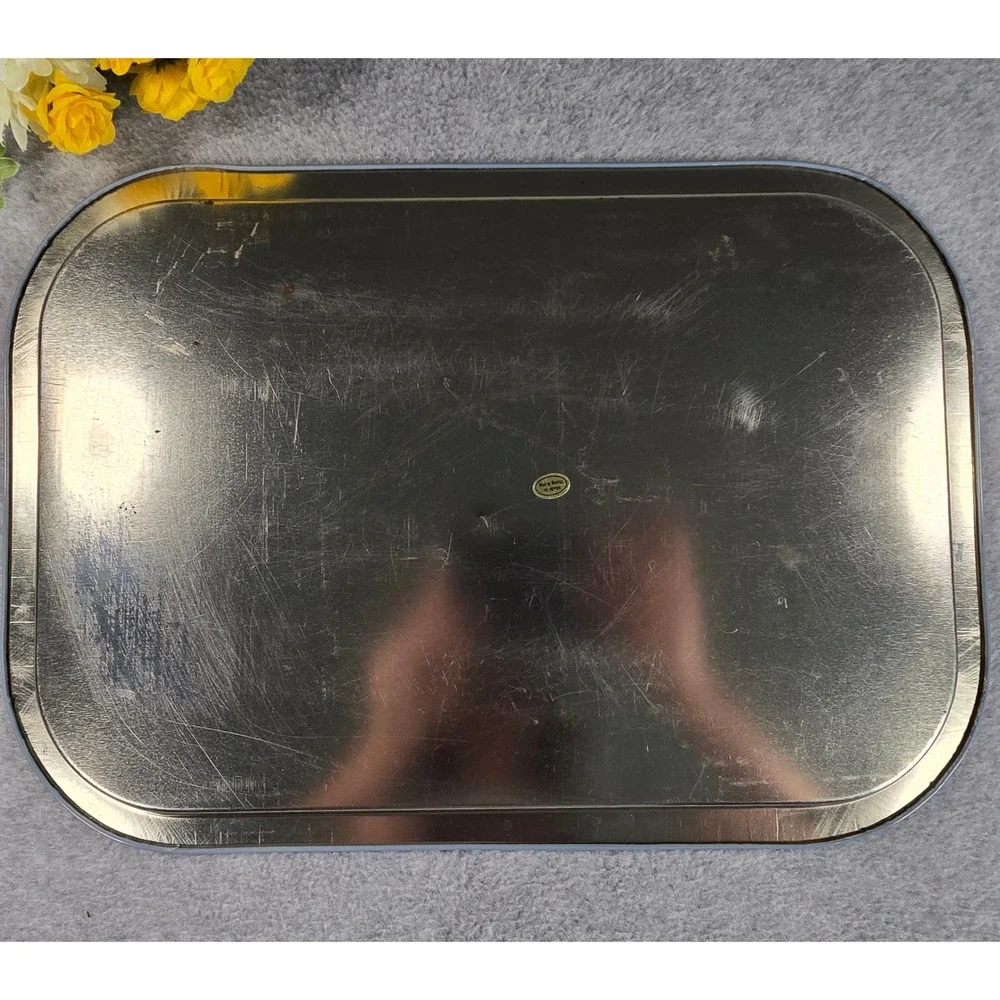 Vintage Goose Metal Serving Tray Blue Geese Farmhouse Cottagecore 15x10.5in